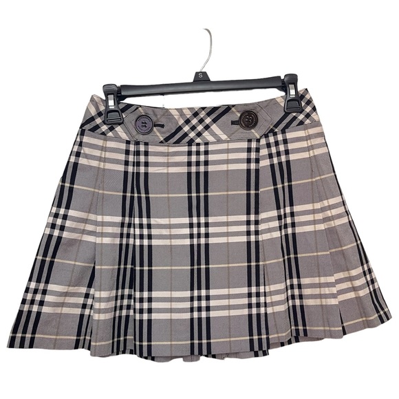 Burberry Dresses & Skirts - Vintage Burberry London Blue Label Plaid Pleated Gray Skirt Size 36